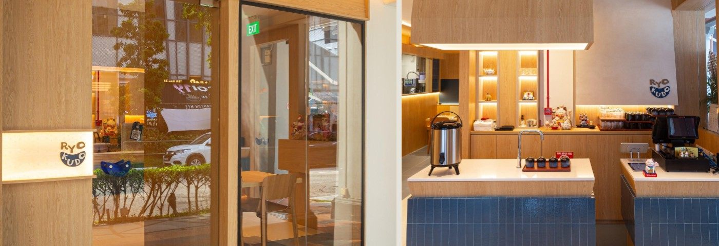 Timber café joinery and counter at Ryokudo